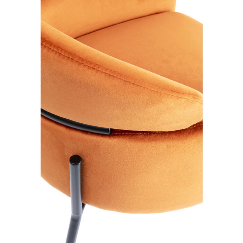 Chair with Armrest Alexia Velvet Orange