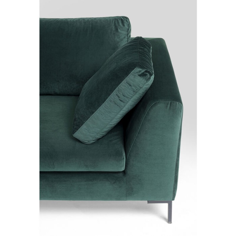 Corner Sofa Gianni Small Velvet Dark Green Left