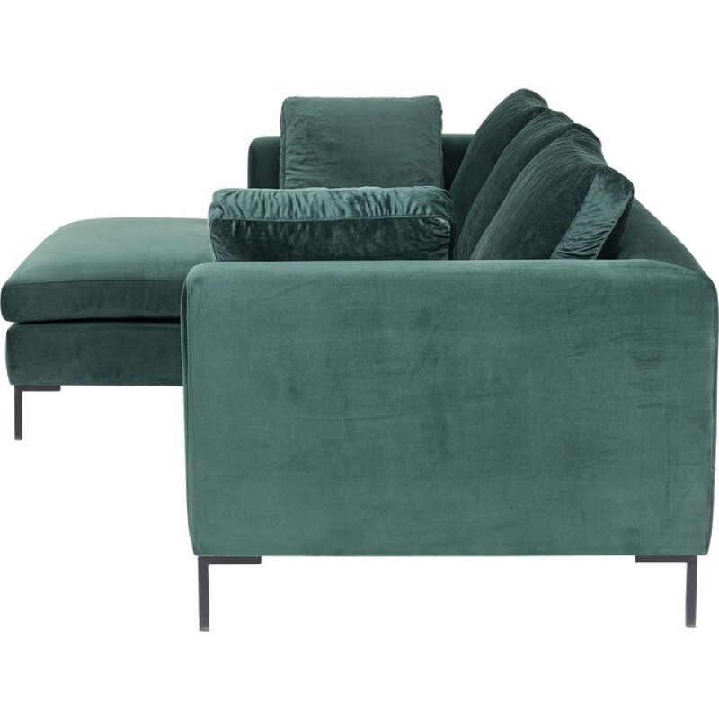 Corner Sofa Gianni Small Velvet Dark Green Left