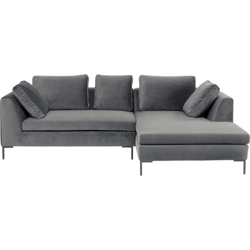 Corner Sofa Gianni Small Velvet Grey Right