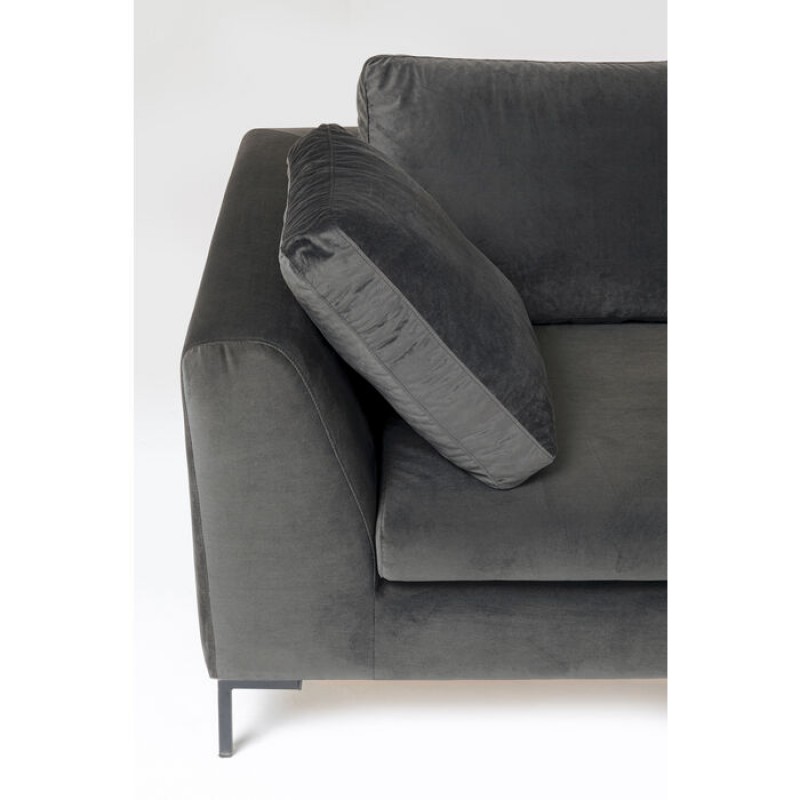 Corner Sofa Gianni Small Velvet Grey Right