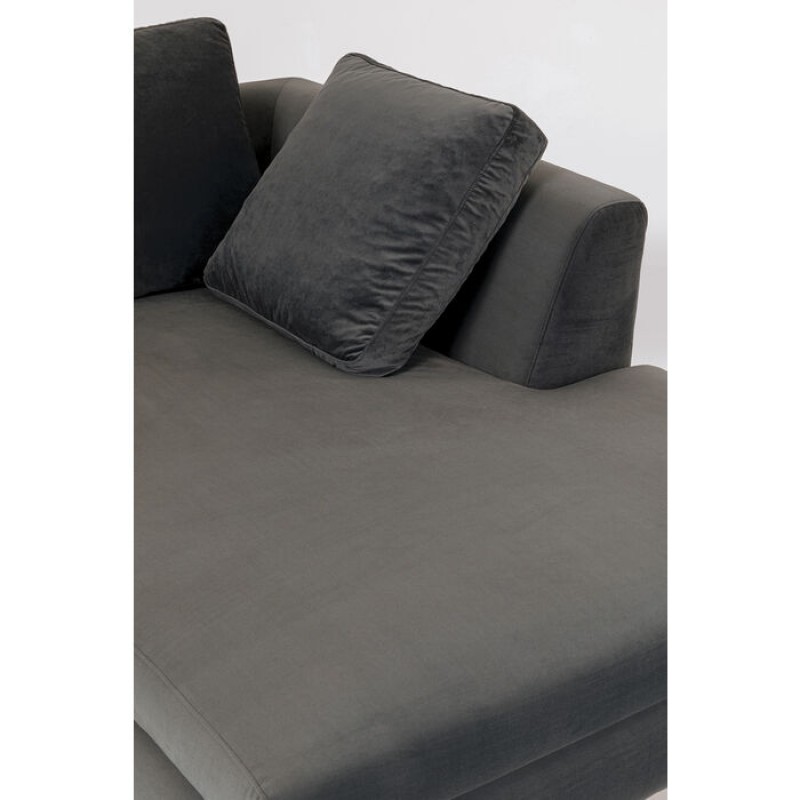 Corner Sofa Gianni Small Velvet Grey Right