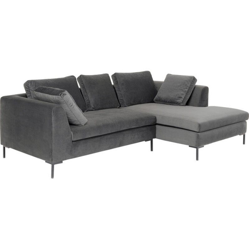 Corner Sofa Gianni Small Velvet Grey Right