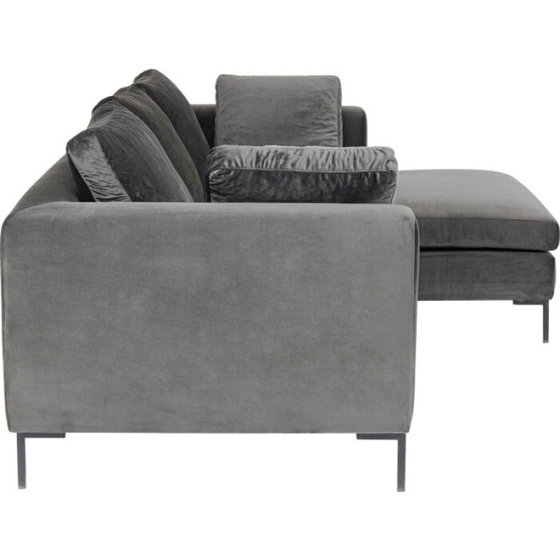 Corner Sofa Gianni Small Velvet Grey Right