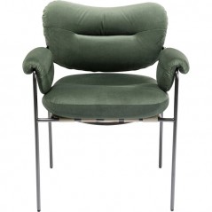 Chair with Armrest Vita Velvet Olive