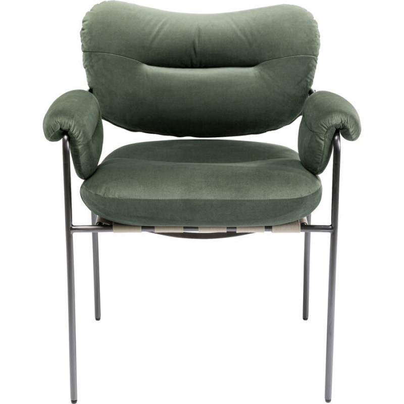 Chair with Armrest Vita Velvet Olive