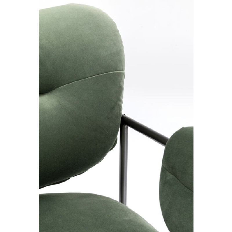 Chair with Armrest Vita Velvet Olive