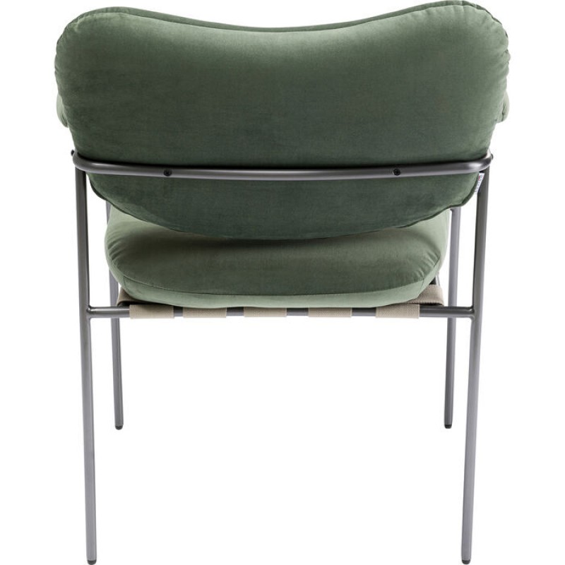 Chair with Armrest Vita Velvet Olive