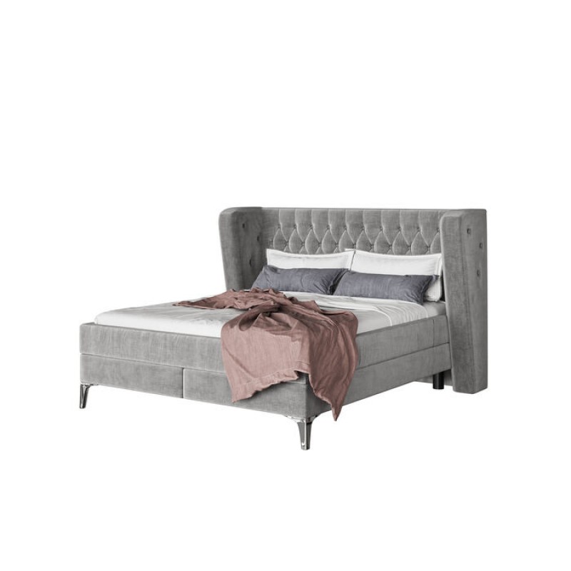 Boxspring Bed Benito Moon Grey 160x200cm