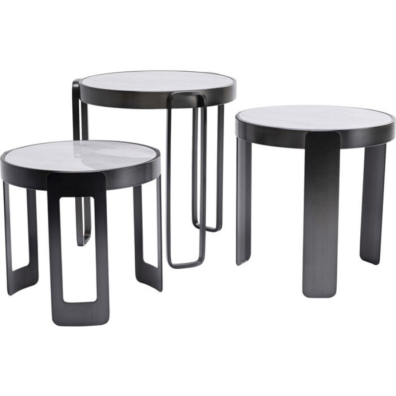 Coffee Table Perelli Black (3/Set)