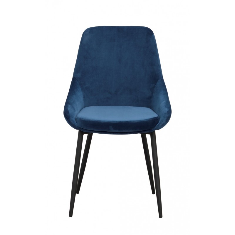 RO Sier Dining Chair Dark Blue Velvet
