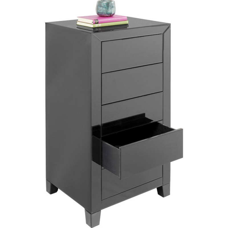 High Dresser Luxury Push 5 Drawers Grey