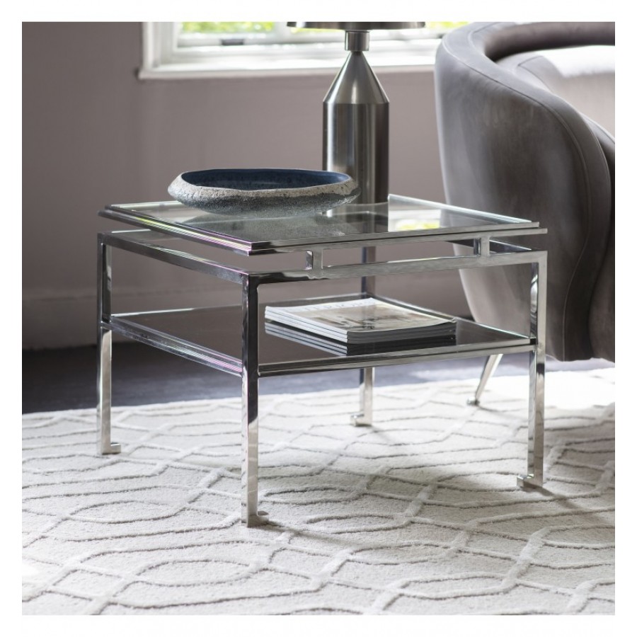 silver tall side table