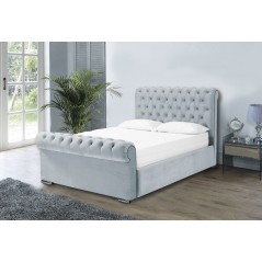 Otneros Velvet Silver 4ft Small Double Bed