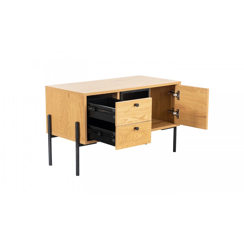 VL Madrid 800 With Doors TV Unit Oak Black