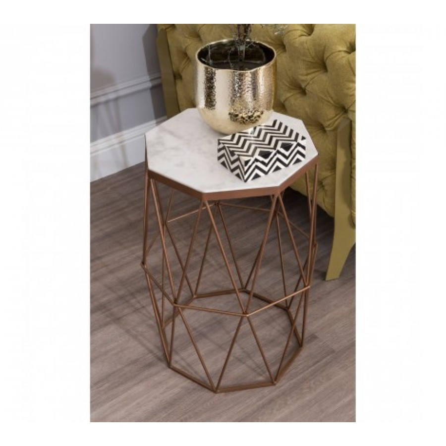 Shalimar Side Table Octagonal Gold