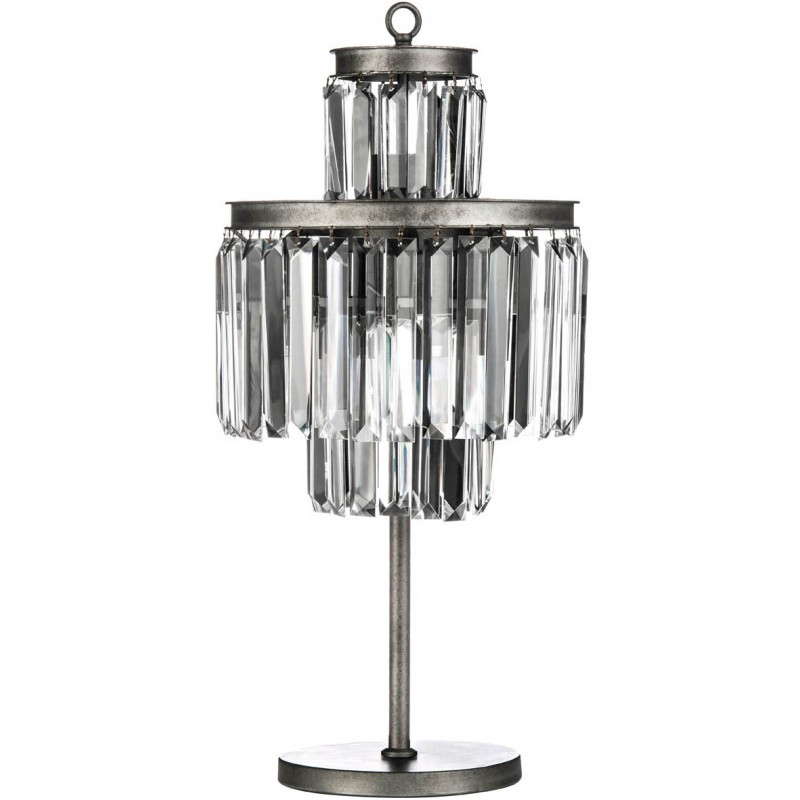 Art Deco Table Lamp Iron/Crystal 