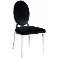 Louvres Dining Chair Black Oval